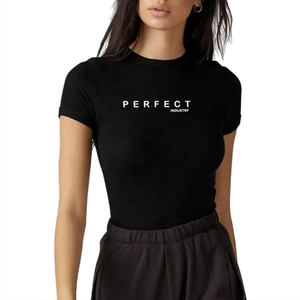 Perfect Industry 2026 New design <b>long</b> <b>length</b> Women's <b>T</b>-<b>shirts</b> Short Sleeve oversize Crew Neck 100% Cotton Tee custom <b>T</b> <b>Shirts</b> - Product Image 4