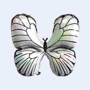 Ballons en aluminium Mariposa irisés pour fête, 79x73cm, sac de 12 pièces - Product Image 1