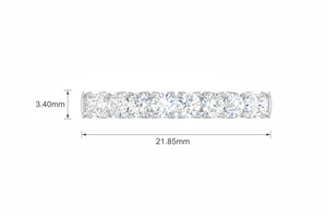 Anillo de Media Eternidad con Diamantes Redondos Engastados en Oro de 14K para Mujer |   Diamante de Corte Brillante de 1.01 Quilates - Product Image 2