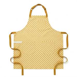 Purple Checkered Bib <b>Apron</b> with Pockets Machine Washable 100%Cotton/Canvas Simple Eco-Friendly Style for <b>Cooking</b> Daily Use - Product Image 5