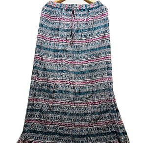 Jupe d'été pour femme 100 % coton pur, élégante et décontractée, en tissu imprimé floral fait main, confortable, naturelle et respirante - Product Image 1