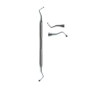 2025 Dental Lucas Cureta de hueso quirúrgico Cucharas de doble extremo Instrumentos de acero inoxidable de 4mm - Product Image 1