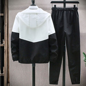 Chándal con cremallera para hombre, chaqueta deportiva ajustada y pantalones, entrenamiento de gimnasia, conjunto para correr, tejido elástico, comodidad transpirable - Product Image 5