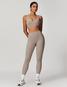Ensemble de leggings et soutien-gorge de yoga décontracté pour femmes, très vendu, respirant, séchage rapide, écologique, 100% coton, grande taille - Product Image 4