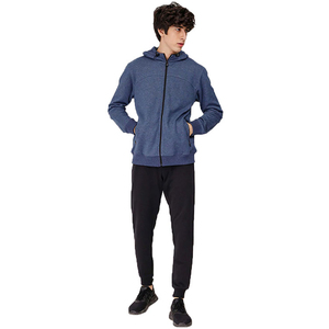 เสื้อฮู้ดซิปใส่ได้ทั้งชายและหญิงเสื้อสเวตเตอร์ฝรั่งเศสผ้าเกล็ดปลามีฮู้ดลายลิงซักได้แบบปล่อยชายเสื้อ - Product Image 3