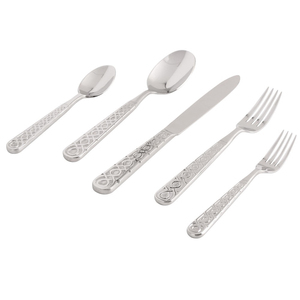 Factory Wholesale Silver Mirror Polished Stainless Steel <b>Flatware</b> With Floral Resin Handle Cutlery Set for Hotel & Home Use - Product Image 6
