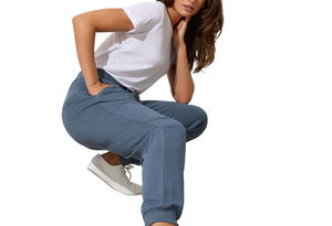 Pantalones Deportivos Básicos para Mujer, Elásticos, Planos, Cálidos para Invierno, de Poliéster/Algodón, Cintura Alta, Transpirables, Ropa de Estar en Casa, Impresión Personalizada, OEM, Venta al Por Mayor - Product Image 3