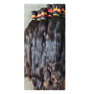 ¡100% cabello humano vietnamita virgen crudo sin desprendimiento sin procesar extensiones de cinta de paquete de pelo ondulado trenzado 1kg peso en Stock! - Product Image 1