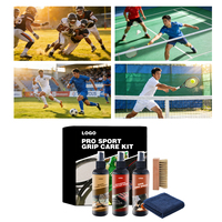 Kit d'entretien professionnel pour pickleball : Spray nettoyant pour raquettes, adhérence pour semelles de chaussures et colle pour gants pour athlètes de terrains intérieurs