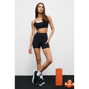 Leggings courts texturés à empiècements contrastés, doux et extensibles, pour femmes Urban Beat CHINAR - Product Image 3