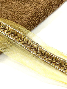 Broderie de perles de cristal noires indiennes, garniture en dentelle pour chaussures et artisanat en gros - Product Image 3