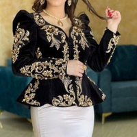 TRENDY ROBE TRADITIONNELLE EN CAFTAN ALGÉRIEN AVEC PERLES DE CRISTAL, PERLES, PIERRE DE VERRE TRAVAIL POUR LA FÊTE @ 2023