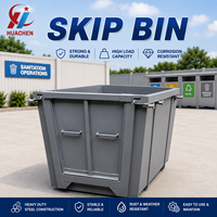 Conteneur à déchets en acier robuste pour la construction, bac à déchets mobile pour la gestion des déchets, le recyclage et la manutention des matériaux OEM