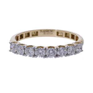 Anillo de Oro Amarillo de 14K con Baño de Rodio y Diamantes Naturales para Mujer, Elegancia Clásica, Brillantes Piedras de Corte Brillante con Engaste Compartido - Product Image 1
