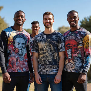 เสื้อยืดคอกลมชายพิมพ์ลายดิจิทัลสำหรับฤดูร้อนฤดูร้อน - Product Image 5