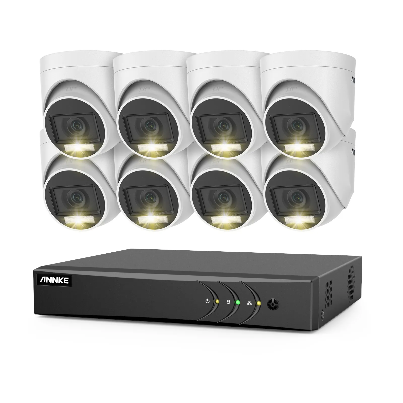 ANNKE8CHリモートアクセスセキュリティカメラシステム8CH3K 5MP 5 in 1 DVR 8pcs1080pデュアルライトIP67防水CCTVカメラ