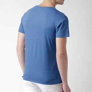 Camiseta con estampado personalizado para hombre, Camiseta con cuello grueso, camisetas de algodón 100%, camiseta de gran tamaño lisa de peso pesado para hombre - Product Image 3