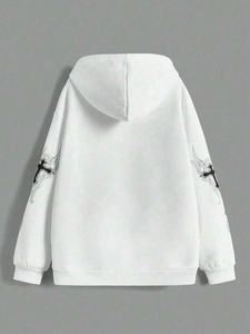 Sudadera con capucha bordada personalizada con logotipo personalizado, tela duradera perfecta para ropa de calle de marca comercial y trajes de gimnasio - Product Image 2