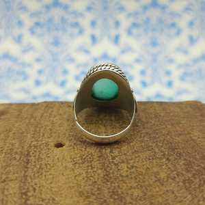 Bague bohème en argent sterling 925 Design à la mode inspiré de la nature pierre d'onyx vert naturel décontracté fête de mariage bijoux en gros - Product Image 3