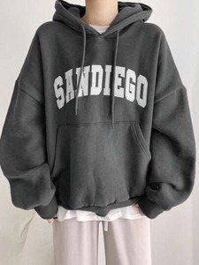 เสื้อฮู้ดดี้ผู้ชายแบบใหม่ ผ้าฝ้าย 100% ปักลาย  ทรงโอเวอร์ไซส์  แบบเรียบ  ปักลายเรียบๆ  ผ้าฟลีซสำหรับฤดูหนาว - Product Image 6