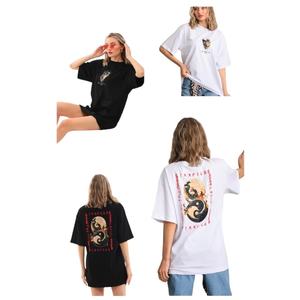 T-shirt surdimensionné Streetwear Imprimé graphique vintage surdimensionné Grande taille Coton lourd OEM ODM - Product Image 3