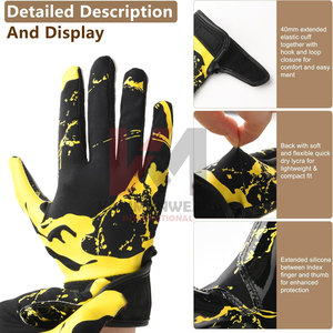 ถุงมือหนัง PU ถุงมือฟุตบอลรับอเมริกัน - Product Image 3