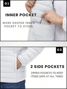 Wholesale Custom Logo Nylon <b>Puffer</b> <b>Jackets</b> Light Warm Bubble <b>White</b> Coat Style Bomber Coats for <b>Men</b> with Camouflage Pattern - Product Image 3