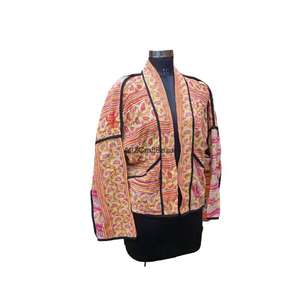 Chaqueta Kantha Reversible Vintage, Tejida a Mano, 100% Algodón Puro, con Botones, Transpirable y Ecológica, para Otoño e Invierno - Product Image 2