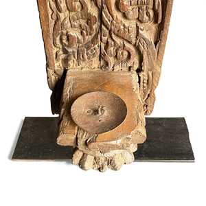 Corbeille murale en bois massif vintage indien, sculptée à la main, durable, décoration murale architecturale, style rustique antique, intérieur de maison, assortiment 1 - Product Image 4