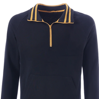 Sweat-shirt à fermeture éclair Alpha Golden Strip Ourlet côtelé brodé de lettres grecques Pull-over Style Sports d'hiver Tissé Imprimé en 3D
