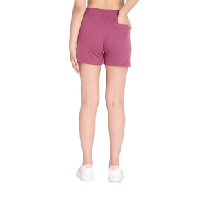Shorts de sport décontractés pour femmes, 100 % coton, respirants, séchage rapide, taille haute élastique, couleur unie personnalisée, avec poches et motifs floraux - Product Image 2