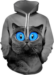 เสื้อฮู้ดแขนยาวมีฮู้ดพิมพ์ลายกราฟิกสำหรับผู้ชายโอเวอร์ไซส์เสื้อสเวตเตอร์แบบมีเชือกรูดมีกระเป๋าผ้าฟลีซสีล้วนย้อมสีพัฟสำหรับฤดูหนาว - Product Image 2