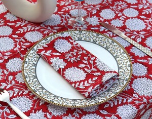 ชุดผ้าเช็ดปากผ้าฝ้ายพิมพ์ลายดอกไม้สไตล์โบฮีเมียนที่ทันสมัยเป็นมิตรต่อสิ่งแวดล้อมบ้านโต๊ะในครัว - Product Image 1