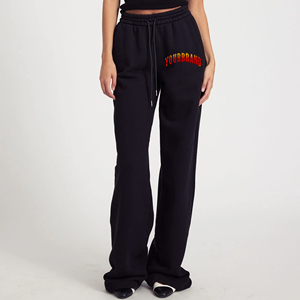 กางเกงวอร์มขาบานทรงหลวมน้ำหนักเบาสำหรับผู้ชาย สีพื้นแบบวินเทจ พร้อมโลโก้พิมพ์ตามสั่ง (OEM/ODM) - Product Image 4