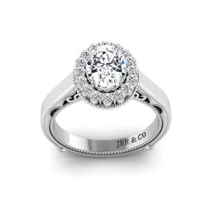 Style Antique 1.00 Ct Ovale Diamant Plaqué Or 925 Argent Halo Solitaire Bague de Fiançailles pour les Femmes au Prix de Gros - Product Image 2