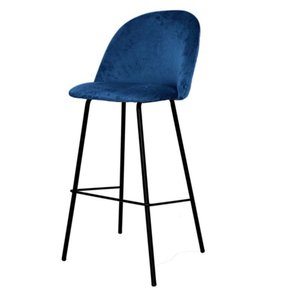 Taburete Alto Contemporáneo con Estructura Metálica y Tapicería de Tela para Bar en Casa y Cafetería - Product Image 3
