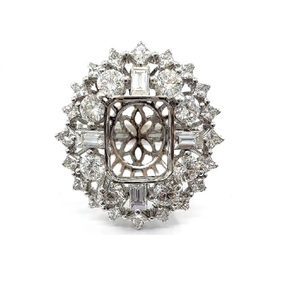 Livraison directe de bijoux simplement meilleure qualité or blanc massif 18 carats diamant naturel forme octogonale halo exagéré mariage classique - Product Image 1