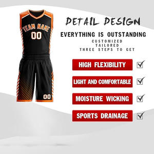Ensemble uniforme de basket-ball personnalisé avec short Vêtements d'équipe pour hommes Maillots en maille respirante Impression personnalisée OEM ODM disponible - Product Image 2