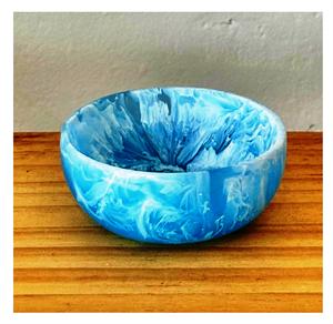 COULEUR BLEUE Petit bol en résine Meilleure vente Bol en résine fait à la main Design aspect marbre direct d'Inde au meilleur prix - Product Image 1