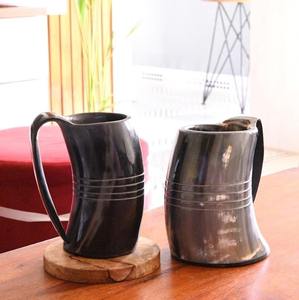Taza de cuerno de búfalo Natural al mejor precio, taza de vino náutico de cuerno para beber de estilo animal tallado vikingo pulido - Product Image 3