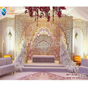 モロッコの結婚式のレーザーカットアーチマンダップ結婚式のマンダップのためのモロッコのテーマの金属アーチトレンドのレーザーカットアラビアンメタルマンダップ