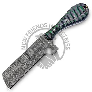 Handmade Damascus Steel Bull Cutter <b>Knife</b> Sheath Belt Fixed Blade Cowboy EDC Skinning <b>Knife</b> Outdoor Camping Hunting DIY OEM - Product Image 2
