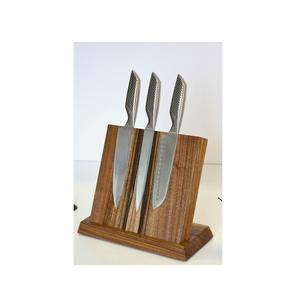 Porte-couteau en bois de comptoir pour ensembles de couteaux de toutes formes et tailles en bois dur massif et bois fini - Product Image 5