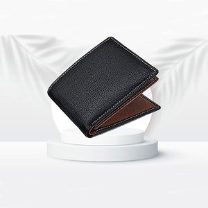 Portefeuille RFID à deux volets en cuir pleine fleur pour hommes Slim Mini Offre Spéciale en ligne Portefeuilles de gros longue durée - Product Image 6