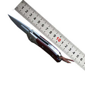 Couteaux en acier pliant couteau de poche chasse manche en bois père cadeau couteaux de survie en plein air - Product Image 5