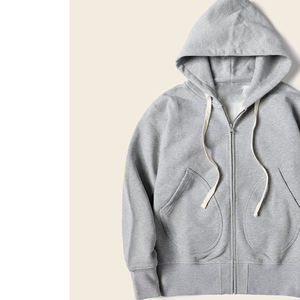 เสื้อมีฮู้ดผ้าคอตตอนผสมมีซิปแบบรูดซิปแนววินเทจใส่ได้ทั้งชายและหญิง - Product Image 6