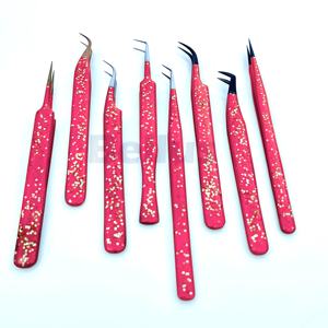 Pince à cils de salon Diamond Edge Pince à épiler en acier Nano Grip de haute précision avec logo privé Fourniture directe d'usine en gros - Product Image 1