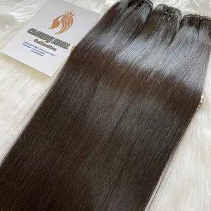 Bone Straight Vietnam esische Haarweb bündel mit Verschluss 10A Virgin Bone Straight Echthaar-Bündel mit Verschluss Natural Black