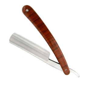 มีดโกนสแตนเลสสำหรับผู้ชายมีดโกนสำหรับร้านตัดผมทำจากไม้ - Product Image 4