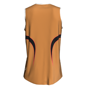 Camiseta de Baloncesto Personalizada Naranja sin Mangas con Cuello en V, Absorbente de Humedad, Impresión Sublimada, Ropa Deportiva para Hombre - Product Image 2